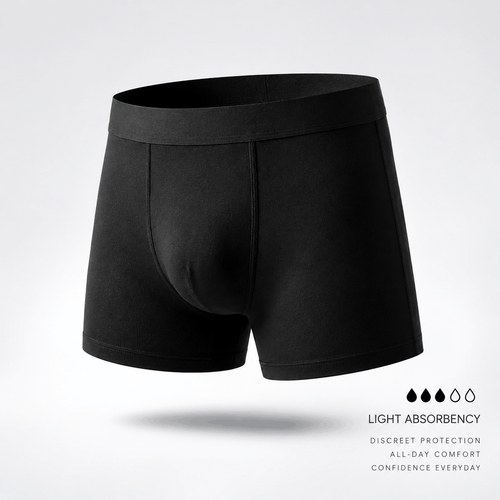 Men’s Light Absorbent Washable Incontinence Boxer