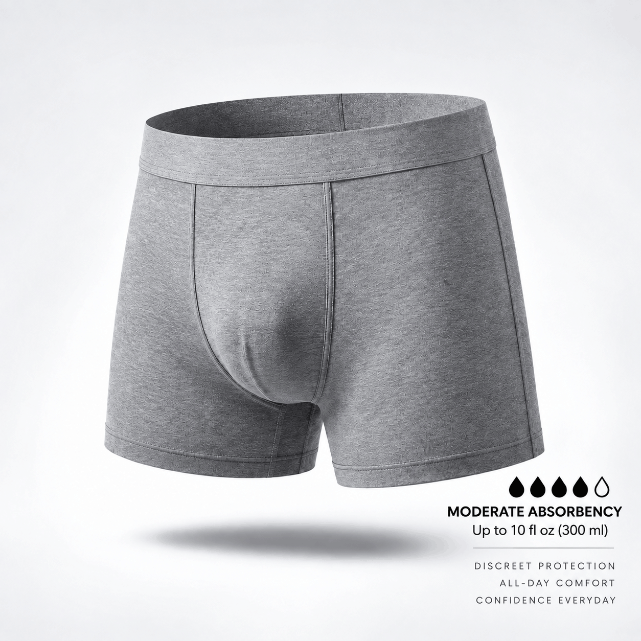 Men’s Moderate Absorbent Washable Incontinence Boxer