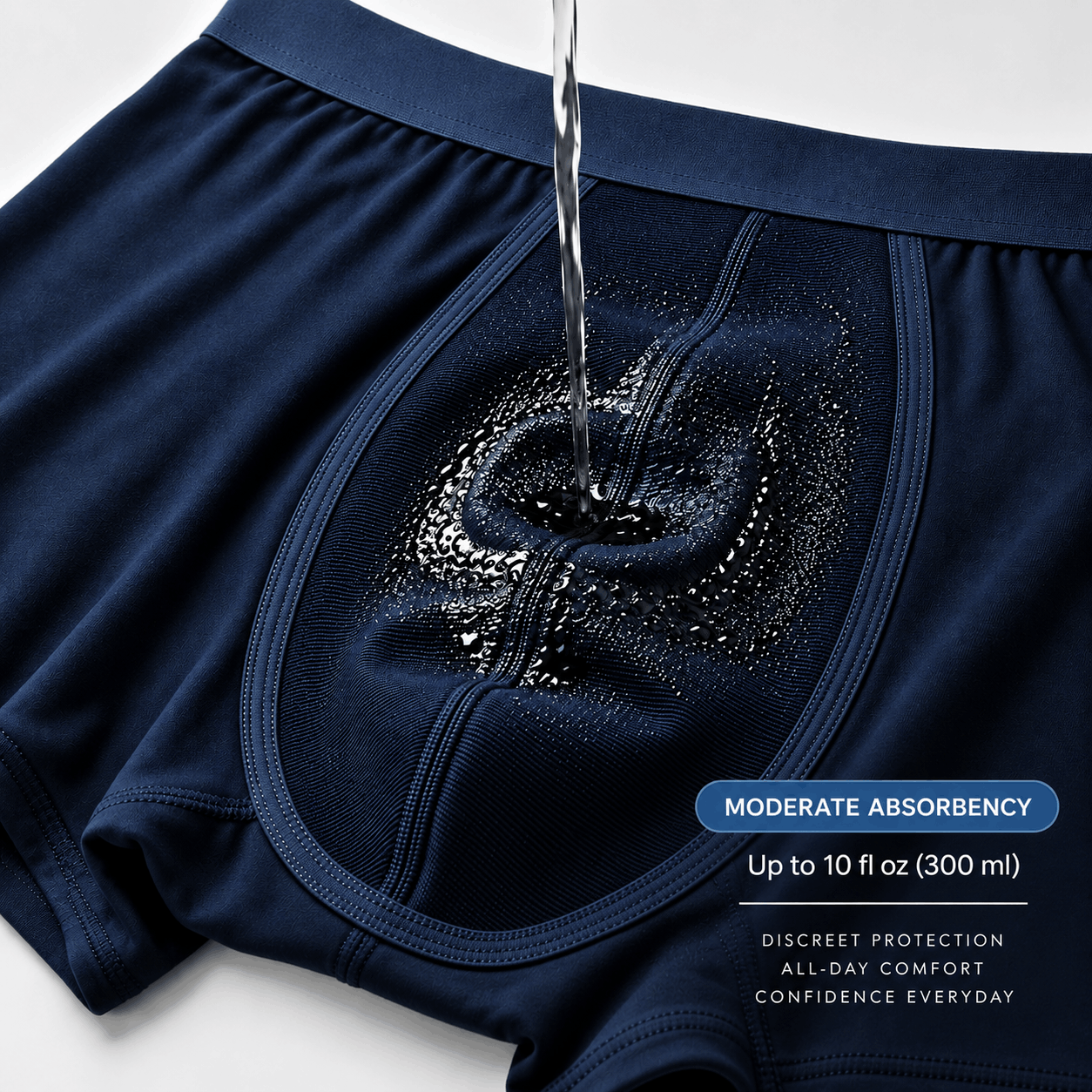 Men’s Moderate Absorbent Washable Incontinence Boxer