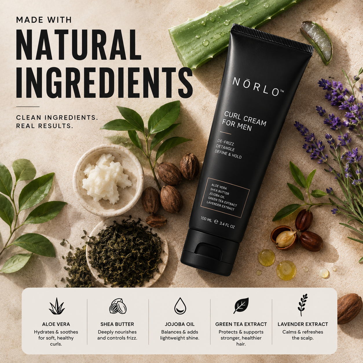 NŌRLO™ Everyday Curl Cream for Men